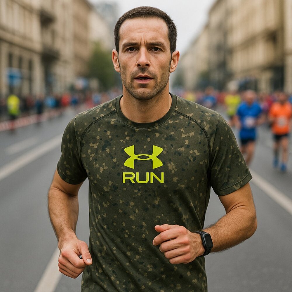 Under Armour Men's RUN Camo Performance Tee — Size Large